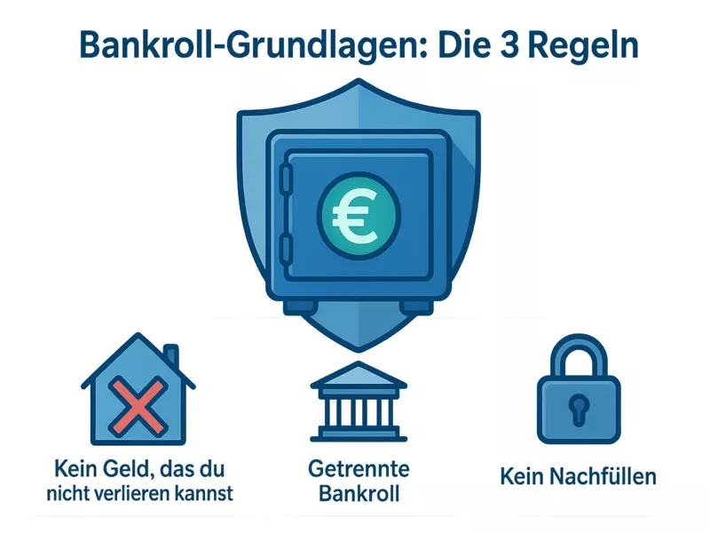 Die drei goldenen Regeln des Bankroll Managements beim Sportwetten - Geld das du verlieren kannst, Separation und keine Nachzahlungen