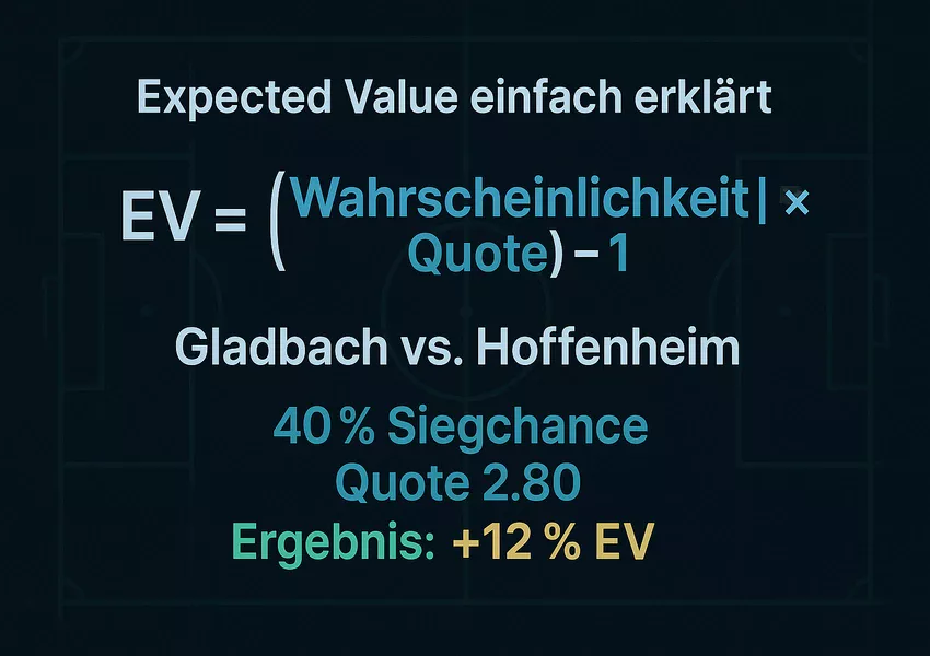 Expected Value Formel zur Berechnung des Erwartungswerts bei Sportwetten mit praktischem Beispiel und Taschenrechner