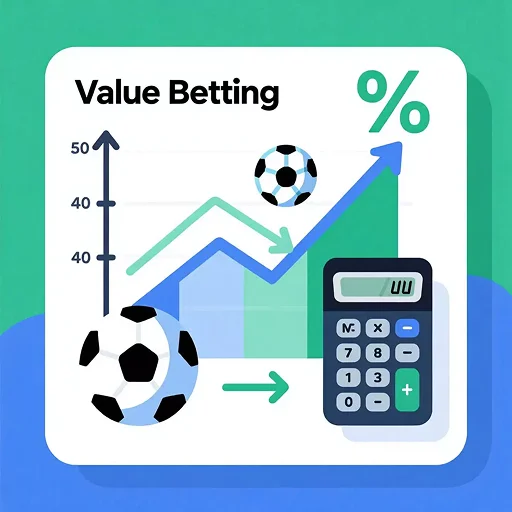 Infografik zur Value Betting Strategie mit aufsteigendem Graph und Prozentsymbolen